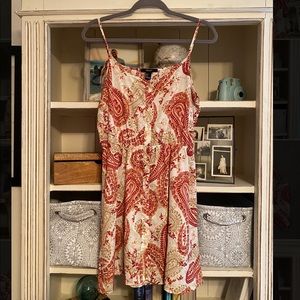 Pink and white paisley dress
